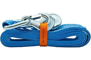 Autodomy Sangle de Remorquage 4x4 Résiste 8.000 Kg | 5 Mètres | Elingue de Levage avec Couture Renforcée | Corde de Remorquage de Voiture | Accessoire d'urgence pour Le Sauvetage en Voiture