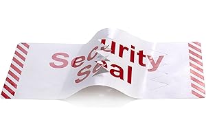 MD Labels Sello de seguridad con impresión: sello de seguridad con corte, tamaño 120 x 50 mm, 100 unidades para asegurar mercancías, bolsas de plástico, cajas