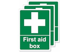 Viro Display First Aid Box Self-Adhesive Vinyl Signs Stickers - 150 x 200mm - 3 Pack