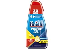 Finish Powergel żel do mycia w zmywarce w płynie, wielozadaniowy, moc odtłuszczania, cytryna, opakowanie 30 prań, 600 ml
