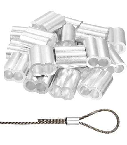 120 Serre-câbles Ovales En Aluminium 3 Mm - Pour Cordes, Câbles, Fixation Extérieure | Argenté, Résistant à La Corrosion