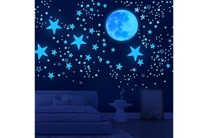 NOA HOME DECO Leuchtsterne Kinderzimmer Leuchtsterne Selbstklebend 629 Stück Sternenhimmel Aufkleber Kinderzimmer Deko Sternenhimmel Junge Wandsticker Selbstklebend Mädchen Babyzimmer Deko, Blau
