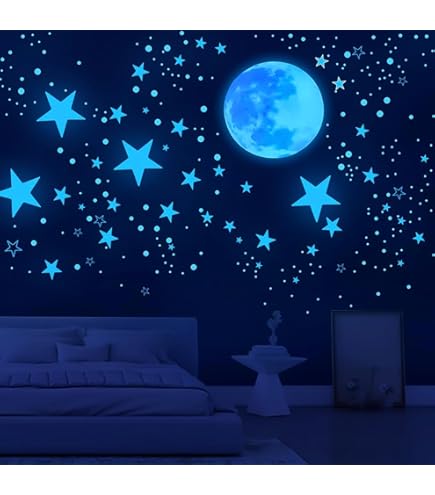 Stickers Phosphorescents étoiles Et Licorne – 292 Autocollants Brillent Dans Le Noir Pour Chambre