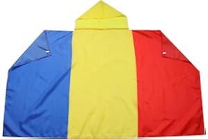 AZ FLAG Cape Rumänien 150x90 cm Rumänsk Lätt Polyester | Inomhusbruk supporterkappa România sydda kanter och lätt finish