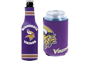 KOLDER Football Can & Bottle Holder Insulator Beverage Huggie Cooler (Minnesota (Vikings) - Logo)