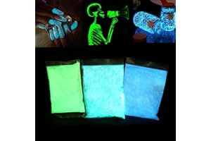ZJchao Lot de 3 pigments fluorescents professionnels de 100 g, poudre fluorescente, phosphorescent et non toxique - Pigments sombres - Lumières néon Stronzio Aluminato dans des pigments sombres