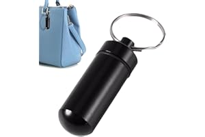 Zceplem Portapillole Portachiavi Impermeabile - Portachiavi portapillole Tascabile Piccolo | Custodia Portatile in Metallo con Ciondolo Contenitore per Pillole da Viaggio con Portachiavi per Viaggi