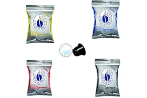 Caffè Borbone - 4 zestawy po 50 kapsułek z kawą o smaku Respresso (50 sztuk czarnych, 50 sztuk niebieskich, 50 sztuk czerwonych, 50 sztuk złotych) Kompatybilne z Nespresso