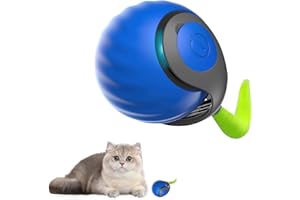 TBLMPNE Speedy Tail Cat Toy, Moving Cat Toy Ball with Tail,Smart Interactive Cat Toy Ball,Three Mode Switching,Relieve Anxiety(Blue)