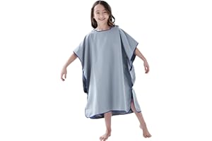 jooeer Surf Poncho Towel for Kids Microfibre Hooded Changing Beach Towel Dress for Boys Girls Pool Swimming Camping Travelling Bathing, Quick Dry, Lightweight