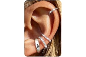 Morfetto Ear Cuff Orecchini Senza Buco Donna - 4 Paia Ipoallergenici Orecchini Clip Placcate Oro 14K | Non Ossidano, Earcuff per Cartilagine e per Chi Non Ha i Buchi