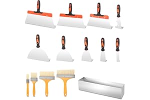YOSOO HEALTH GEAR Espátulas De Acero Inoxidable De 14 Piezas Juego De Cuchillos Para Paneles De Yeso, Espátula Kit De Herramientas, Espátulas Para Superficies Herramientas