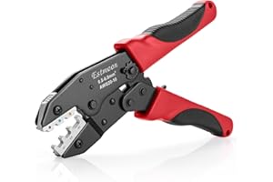 Crimpzange für Schrumpfverbinder, Estmoon Crimpzange Kabelschuhe Kabelschuhzange, Crimpzangen geeignet für 0,5mm² - 6mm², Krimpzange, Crimp Zange (AWG 22-10)