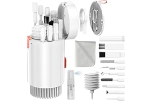 CRYSFIY Tastatur Reinigungsset - 20-in-1 Elektronisches Reinigungsset, Kamerareinigungswerkzeug,Laptop-Reinigungsset mit 2,5 ml Sprühnebel für Airpods Pro,Laptop,Telefon und Kamera