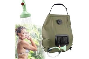 Bolsa de Ducha Solar 20L,KIPIDA Ducha Solar para Exteriores,Bolsa de Agua Caliente para Camping,con Alcachofa de Ducha,para jardín,Piscina,para Exterior,Camping,Senderismo,Saco de Agua Plegable