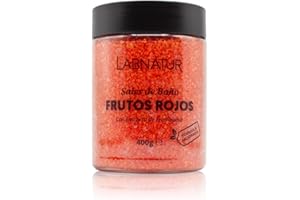 SYS Labnatur Sales de Baño Frutos Rojos 400g - Sales Marinas Naturales y Relajantes - Revitalizan, Suavizan y Tonifican - Bienestar - Alivio del Cansancio - Cuidado Corporal - Fabricado en España