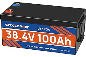 LiFePO4 Batteria al litio da 36 V 100 Ah CYCCLEVOLT 36 V Batteria al motore a traina, Smart 100 A BMS, batteria al litio Fosfato per Marina, Yacht, RV, Cercatore di pesca