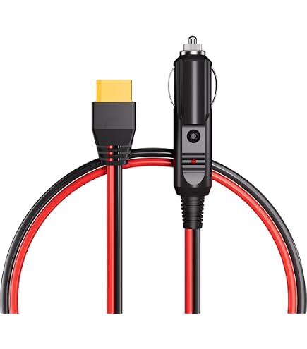 Câble Extension Allume-Cigare 3.6m XINCOL C005 - Fil Cuivre 16 AWG, 12V/24V, Fusible 15A Intégré + 2 Rechanges, LED Indicateur - 7