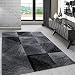 Produktbild Modern designer Teppich für Wohnzimmer kariert Vintage Schwarz Weis 8003, Maße:120x170 cm