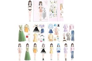 KEEPLUS Magnetic Dress Up Baby, Magnetic Princess Dress Up Paper Doll Magnet Dress Up Games, Magnetic Princess Dress Up Paper Doll,Magnetic Dress Up Baby Paper Doll, Educational Montessori Toy for Kids (A)
