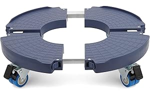 W B D WEIBIDA Porte Plante a Roulettes Rotation à 360°, Capacité De 200 KG, Plateau Roulant Réglable Ø 40-54cm, Support de Pot de Fleur pour Intérieur à Extérieur, Plante,Pied de Parasol,Poubelle,Bleu