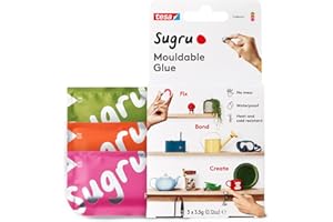 Sugru by tesa - Moldable Multi-Purpose Glue for Creative Fixing and Making, Pink, Orange & Green, 3 Piece