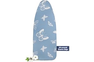 Frilodge Copriasse da Stiro 130x40 cm – Imbottitura in Feltro Spesso, Bordo con Elastico Resistente, Facile da Montare, Resistente al Calore – Adatto per Assi Fino a 140x45 cm Ironing Board Cover