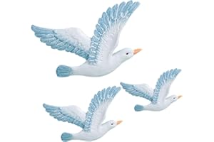 Healifty Lot de 3 figurines nautiques en résine représentant des mouettes - Décoration murale pour la maison, la chambre à coucher, le salon