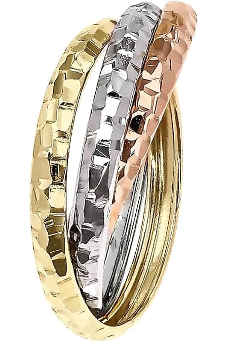 Bague Alliance Plaquée Or 18 Carats - 3 Rangs Oxydes De Zirconium - Largeur 3 Mm - Taille 50 à 60 - 3