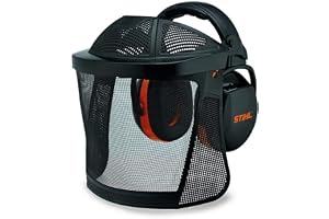 Stihl Unisex – vuxen ansiktsskydd hörselskydd kort, nylonnät, svart, 29,4 x 11,2 x 34,2 cm