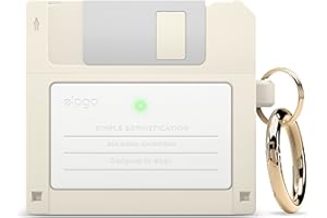 elago Etui na dyskietkę kompatybilne z AirPods 3. generacji – kompatybilne z AirPods 3, w zestawie karabińczyk, odporne na wstrząsy, pełna ochrona, bezprzewodowe ładowanie (klasyczna biel)