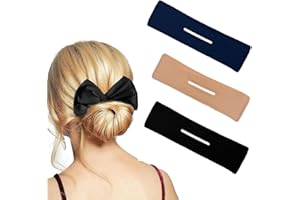 MKEMKA 3Pcs Hair Bun Styler French Donut Bun Reusable Hair Accessory Girls Womens Girls Hair Accessories (Black, Khaki, Navy)