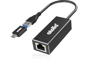 atolla Adaptateur USB Ethernet , USB C Ethernet Câble RJ45 1000 Mbps en aluminium, compatible avec Macbook, Windows, Mac Pro, Laptop, PC et autres