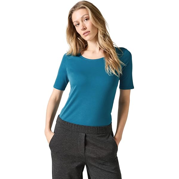 Strukturmix Shirt für Damen in Grün