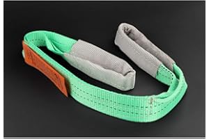 TopHomer Élingue de Levage 2000kg 1m - Sangle Plate Double Bande en Polyester - Renforcée Contre Coupures & Abrasion - pour Véhicules et Chantier