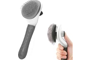 YETEE Cat Dog Brush, Pet Grooming Brush, Dog Shedding Tool, Cat Hair Remover for Short/Long Haired (Grey)