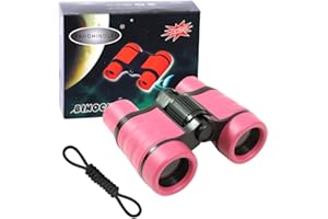Lunriwis Kids Binoculars, 4x30 Large Field of View, High Definition, Outdoor Toys for Boys and Girls 3-12 Years Old, Suitable for Outdoor Camping, Birthday Gift(Pink)