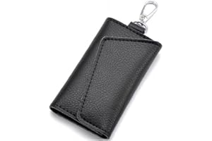 FROINY Cuir Keychain Hommes Femmes Porte-clés Organisateur Pochette Vache Split Voiture Touche Maison Ménage Porte-clés Mini Card