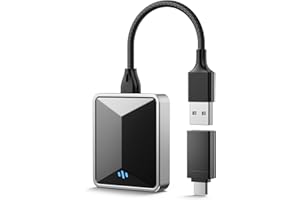 HOTPEAK Wireless Carplay Android Auto Adapter,2 in1 CarPlay Android Auto Wireless Adapter,Easy Plug and Play,High-Speed 5.8GHz,Low Latency,Compatible with Car from 2016+,IOS 10+,Android 11+