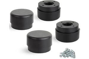 F!XBL Nóżki meblowe regulowane nóżki do mebli, Ø 55 mm, wysokość 23-35 mm, zestaw 4 nóżek meblowych, okrągłe, czarne