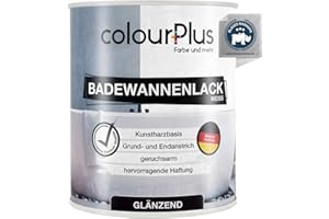 COLOURPLUS FARBE UND MEHR colourPlus® vernis pour baignoire (750ml, blanc) 1K - brillant vernis blanc pour baignoire - peinture résine pour baignoire - vernis émail - vernis pour baignoire
