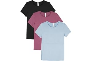 Sosolism Women's Maternity Nursing Tops for Breastfeeding Shirt 3-Pack