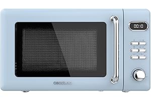 Cecotec Microondas Digital con Grill de 20 L Proclean 5110 Retro Blue. 700 W en 5 Niveles, Temporizador hasta 60 mins, 8 Prog