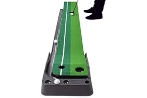 YINGJEE Golf Putting Mat Indoor, Golf Putting Green Mat Indoor and Outdoor 10ft, Training Aid Equipment Improve Your Batting Skills and Score