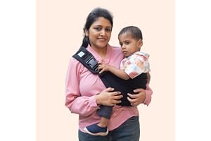 SoulSlings Imbu Buckle Hip Sling Baby Carrier - 100% Cotton - Black | Baby Toddler Carrier | Lightweight Sling Baby Carrier for Babies & Toddlers | Adjustable for 6-30 Months (Upto 20kg)