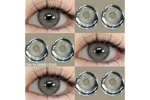 ELECTRONICFIX Lentilles couleur discrètes d'aspect yeux naturel et sans correction - Lentilles de couleur (estonia gray, 14.5mm, 0.0, Dioptres)