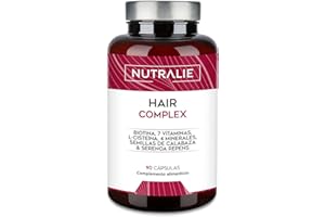 VITAMINAS PARA EL CABELLO Biotina + Zinc + Selenio - [PREMIO 2022] Pelo Mujer Hombre - Hair Complex con L-Cisteina - 90 Cápsulas Vegetarianas Nutralie