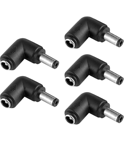 5 Adattatori DC Jack 5.5mm Angolo 90° - Femmina 2.1mm A Maschio 2.5mm Per Alimentazione Laptop/Router - Foto 5