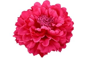 ZUMUII Butterme Mujeres Chicas Peony Flower Hair Clip Horquilla Adorno para El Pelo para La Fiesta de Bodas En La Playa(Rosa roja)