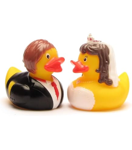 Bohrma 2 Stück Ente Hochzeitspaar, Quietscheente für Hochzeiten, Braut